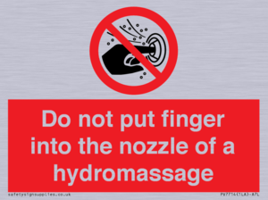 Do not put finger into the nozzle of a hydromassage