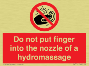 Do not put finger into the nozzle of a hydromassage