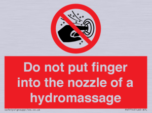 Do not put finger into the nozzle of a hydromassage
