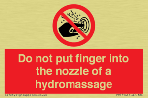 Do not put finger into the nozzle of a hydromassage