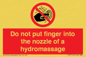 Do not put finger into the nozzle of a hydromassage