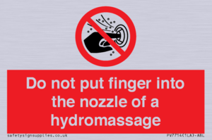 Do not put finger into the nozzle of a hydromassage