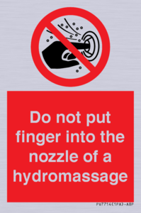 Do not put finger into the nozzle of a hydromassage