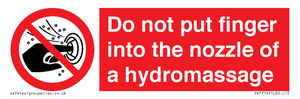 Do not put finger into the nozzle of a hydromassage