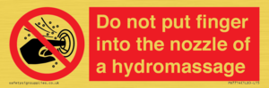 Do not put finger into the nozzle of a hydromassage