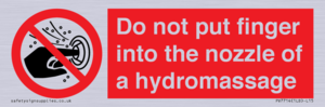 Do not put finger into the nozzle of a hydromassage