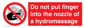 Do not put finger into the nozzle of a hydromassage
