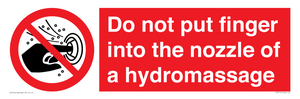 Do not put finger into the nozzle of a hydromassage