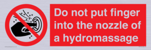 Do not put finger into the nozzle of a hydromassage