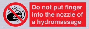 Do not put finger into the nozzle of a hydromassage