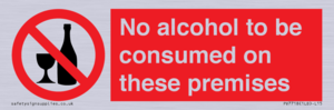 No alcohol to be consumed on these premises
