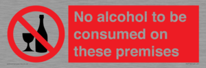 No alcohol to be consumed on these premises