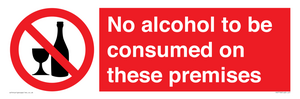 No alcohol to be consumed on these premises