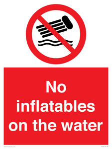 No inflatables on the water