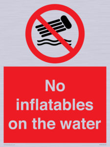 No inflatables on the water