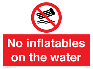 No inflatables on the water