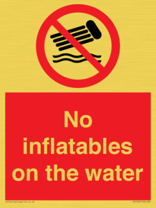 No inflatables on the water