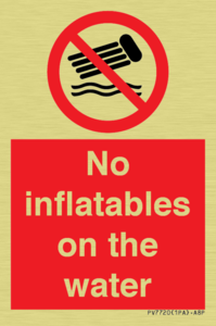 No inflatables on the water