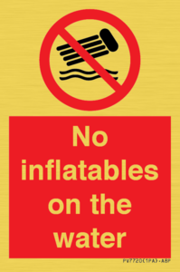No inflatables on the water