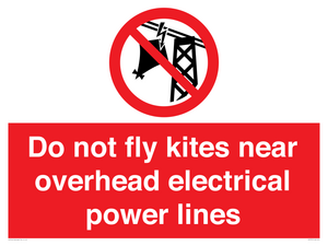 Do not fly kites near overhead electrical power lines