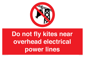 Do not fly kites near overhead electrical power lines