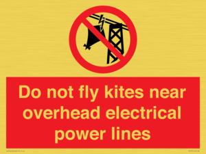 Do not fly kites near overhead electrical power lines