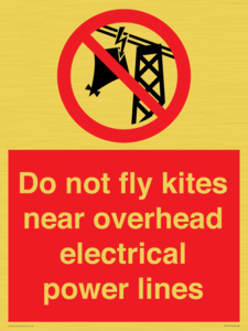 Do not fly kites near overhead electrical power lines