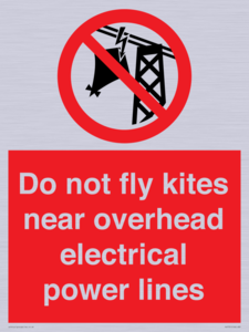 Do not fly kites near overhead electrical power lines