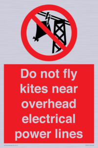 Do not fly kites near overhead electrical power lines