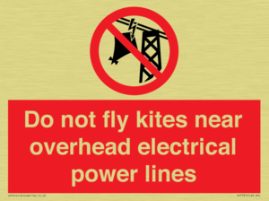 Do not fly kites near overhead electrical power lines