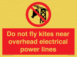 Do not fly kites near overhead electrical power lines