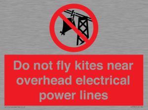 Do not fly kites near overhead electrical power lines