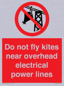 Do not fly kites near overhead electrical power lines