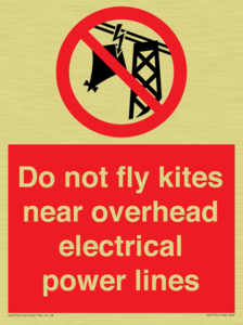 Do not fly kites near overhead electrical power lines