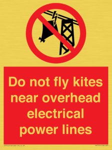 Do not fly kites near overhead electrical power lines