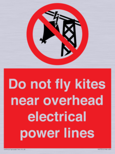 Do not fly kites near overhead electrical power lines