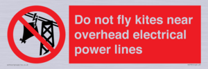 Do not fly kites near overhead electrical power lines