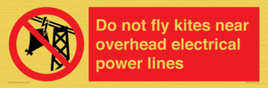 Do not fly kites near overhead electrical power lines