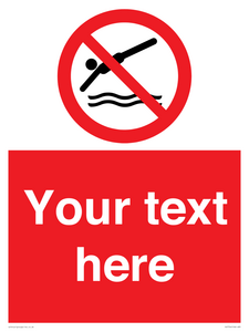 Custom prohibition no diving