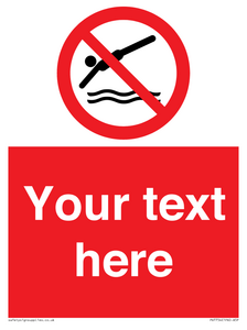 Custom prohibition no diving