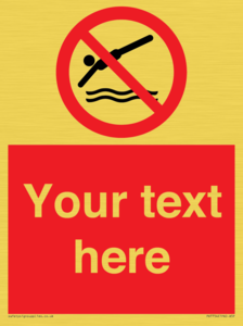 Custom prohibition no diving