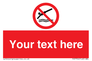 Custom prohibition no diving