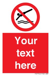 Custom prohibition no diving