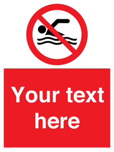 Custom prohibition no swimming