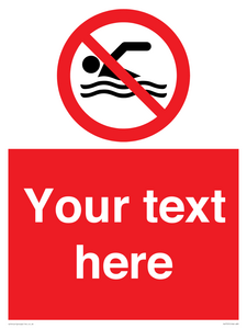 Custom prohibition no swimming