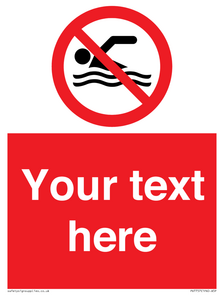 Custom prohibition no swimming