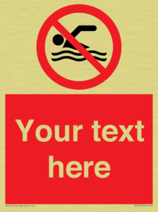 Custom prohibition no swimming