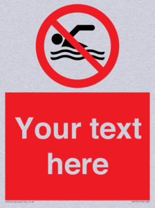 Custom prohibition no swimming