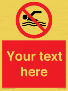 Custom prohibition no swimming