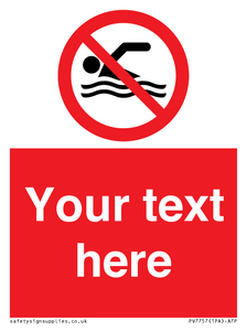 Custom prohibition no swimming